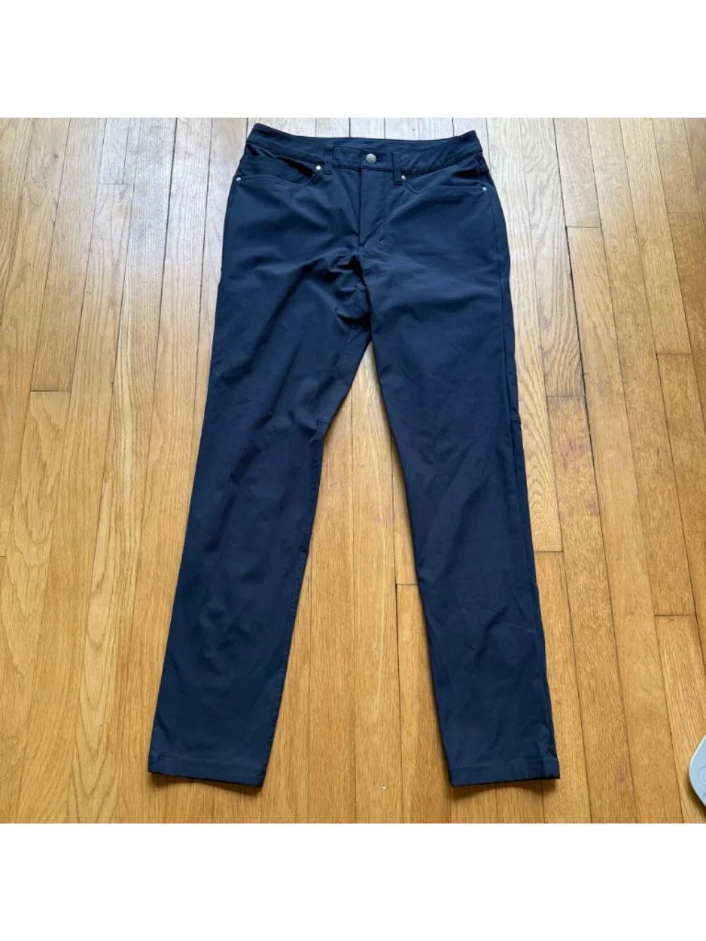 Lululemon Size 28 Navy Blue 100% Polyester 5-Pocket Mid-Rise Straight Leg Pants
